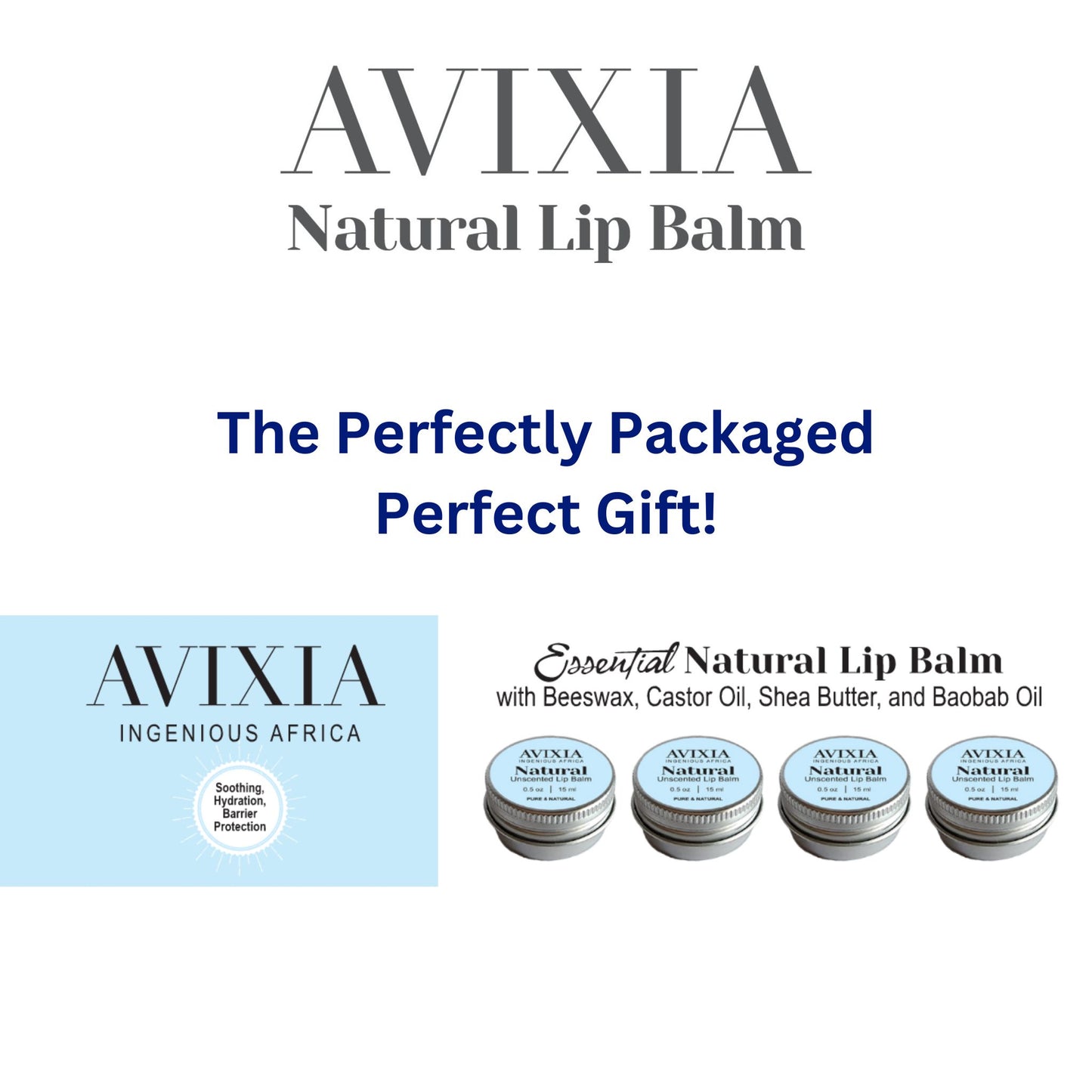 AVIXIA Lip Balm Gift Box, Natural - 4x15ml